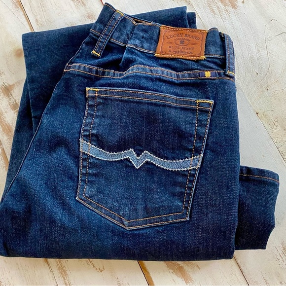 Lucky Brand Sweet ‘N Low Jeans dark wash denim sz 14/32 EUC lowrise western chic - Picture 1 of 12